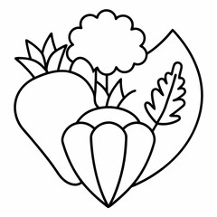 Vegetarian  Silhouette Vector Illustration