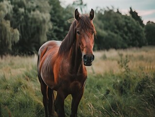 Obraz premium horse isolated on summer background