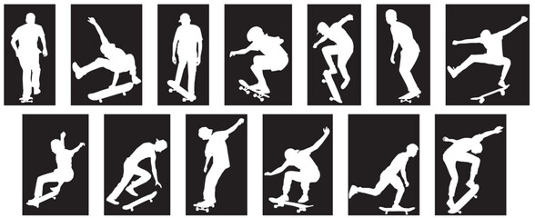 skateboarder silhouette skateboarding 