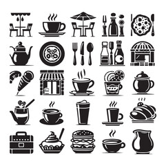 Set of Cafe icons restaurant icon food and drink icon vector