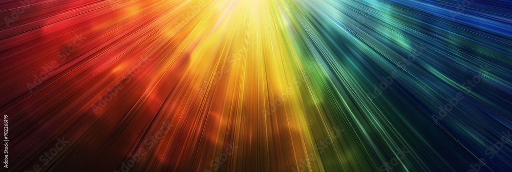 Wall mural dynamic multichromatic light rays creating an abstract vibrant spectrum background, ideal for digita