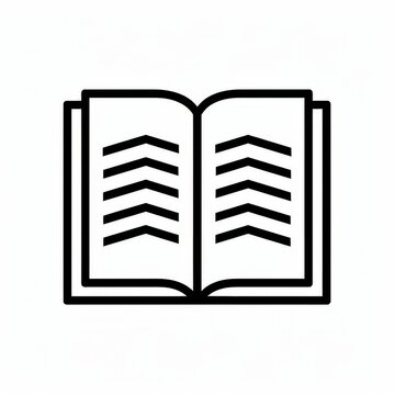 recommend clip art: book icon - simple black line art illustration
                    