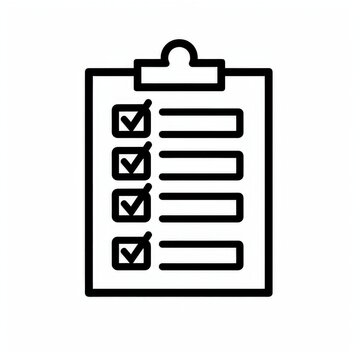 recommend clip art: checklist icon - simple black line art illustration
                    