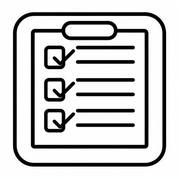 recommend clip art: checklist icon - simple black line art illustration
                    