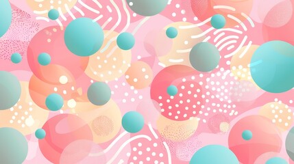 Abstract Pastel Geometric Background with Circles