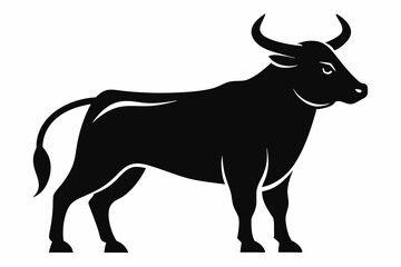 Bull silhouette, bull icon vector, cow silhouette vector illustration
