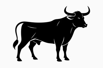 Bull silhouette, bull icon vector, cow silhouette vector illustration

