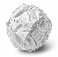 Fototapeta premium a white ball of crumpled paper on a white surface