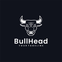 Bull Head silhouette logo