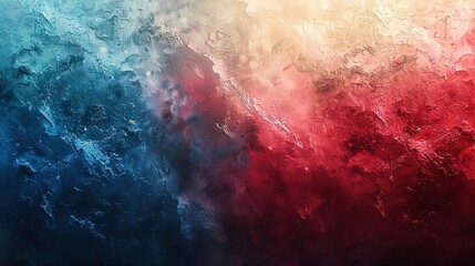 Fototapeta premium Red, Blue, and White Gradient Background with Rough Brushstrokes and Blurred Edges