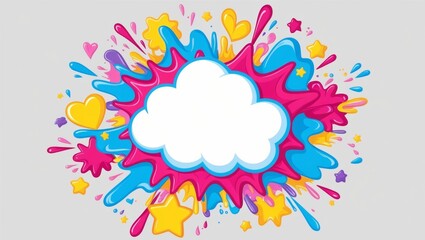 Colorful Cartoon Explosion Background with Copy Space