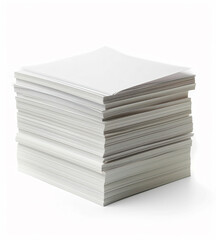 a stack of white papers on a white surface