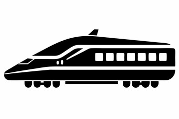 Bullet train vector silhouette, japanes bullet train icon clip art
