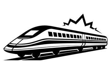 Bullet train vector silhouette, japanes bullet train icon clip art

