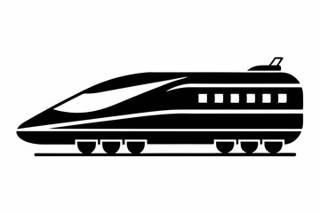 Bullet train vector silhouette, japanes bullet train icon clip art
