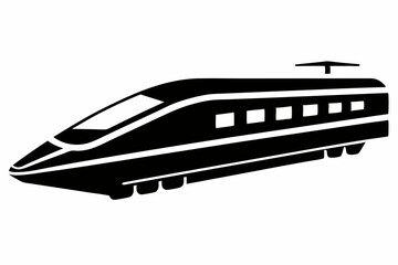 Bullet train vector silhouette, japanes bullet train icon clip art
