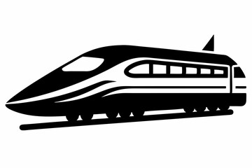 Bullet train vector silhouette, japanes bullet train icon clip art

