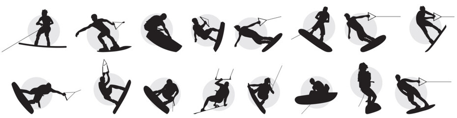 wakeboard extreme sports silhouette