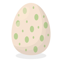 Easter Egg Icon with Flat Cartoon Design. Vector Illustration Isolated on White Background