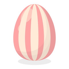 Easter Egg Icon with Flat Cartoon Design. Vector Illustration Isolated on White Background