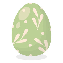 Easter Egg Icon with Flat Cartoon Design. Vector Illustration Isolated on White Background