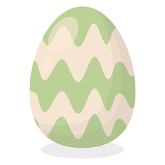 Easter Egg Icon with Flat Cartoon Design. Vector Illustration Isolated on White Background