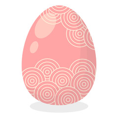 Easter Egg Icon with Flat Cartoon Design. Vector Illustration Isolated on White Background