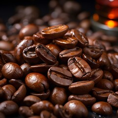 Close-Up of Roasted Coffee Beans
