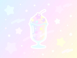 4:3 グラデーションソーダフロートファンシー壁紙☆