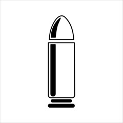 Bullet icon. Pistole cartridge illustration symbol. Sign 9mm caliber vector.