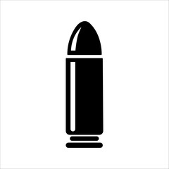 Bullet icon. Pistole cartridge illustration symbol. Sign 9mm caliber vector.