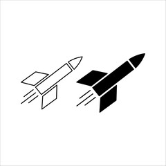 Rocket vector icon, Rocket Launched Icon Vector Logo Template Illustration Design.