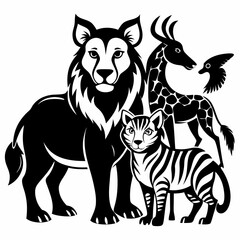 Animals Day Silhouette Vector Illustration