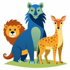 Naklejka premium Animals Day Silhouette Vector Illustration