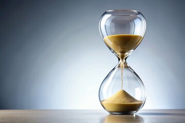 hourglass business finance investing background banner on white with copy space