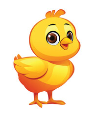 Cute chick cartoon illustration. Vector isolated on white background