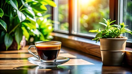 A Cup of Coffee by the Window.