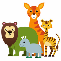 Animals Day Silhouette Vector Illustration