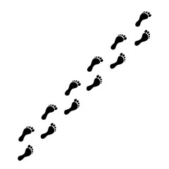 Step footprints paths, vector icon Illustration. isolated on white background