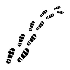 Step footprints paths, vector icon Illustration. isolated on white background