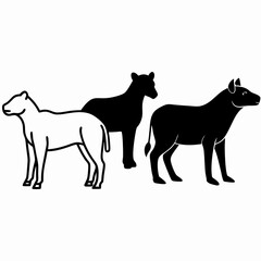 Animals Day Silhouette Vector Illustration