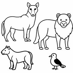 Animals Day Silhouette Vector Illustration