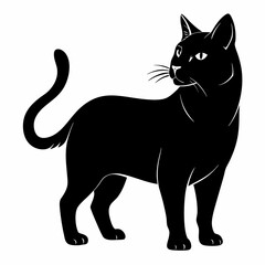 Obraz premium American Bobtail Black silhouette