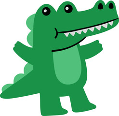 Hand drawn doodle vector illustration of Crocodile Cartoon