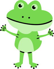 Hand drawn doodle vector illustration of Frog Cartoon