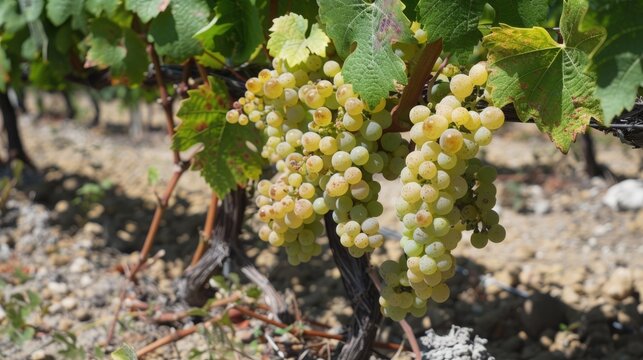 Graps growing on vine in vineyard