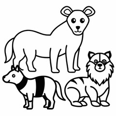 Animals Day Silhouette Vector Illustration