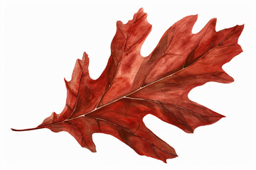 Naklejka premium a red leaf is shown on a white background