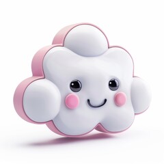 Fototapeta premium cute cloud icon on white background