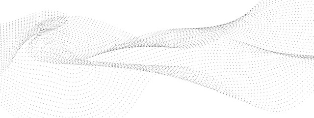 Fototapeta premium Abstract technology particles gradient flowing dynamic wave doted and halftone lines background. Futuristic technology concept. Vector illustration